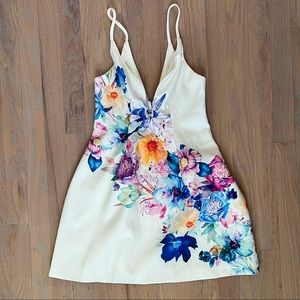 Hello Molly white with flowers mini dress
